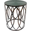 New Copper Round Metal Side Table, Large Promotion Accent Tables