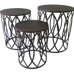 New Copper Round Metal Side Table, Large Promotion Accent Tables