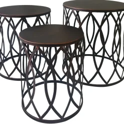 New Copper Round Metal Side Table, Large Promotion Accent Tables