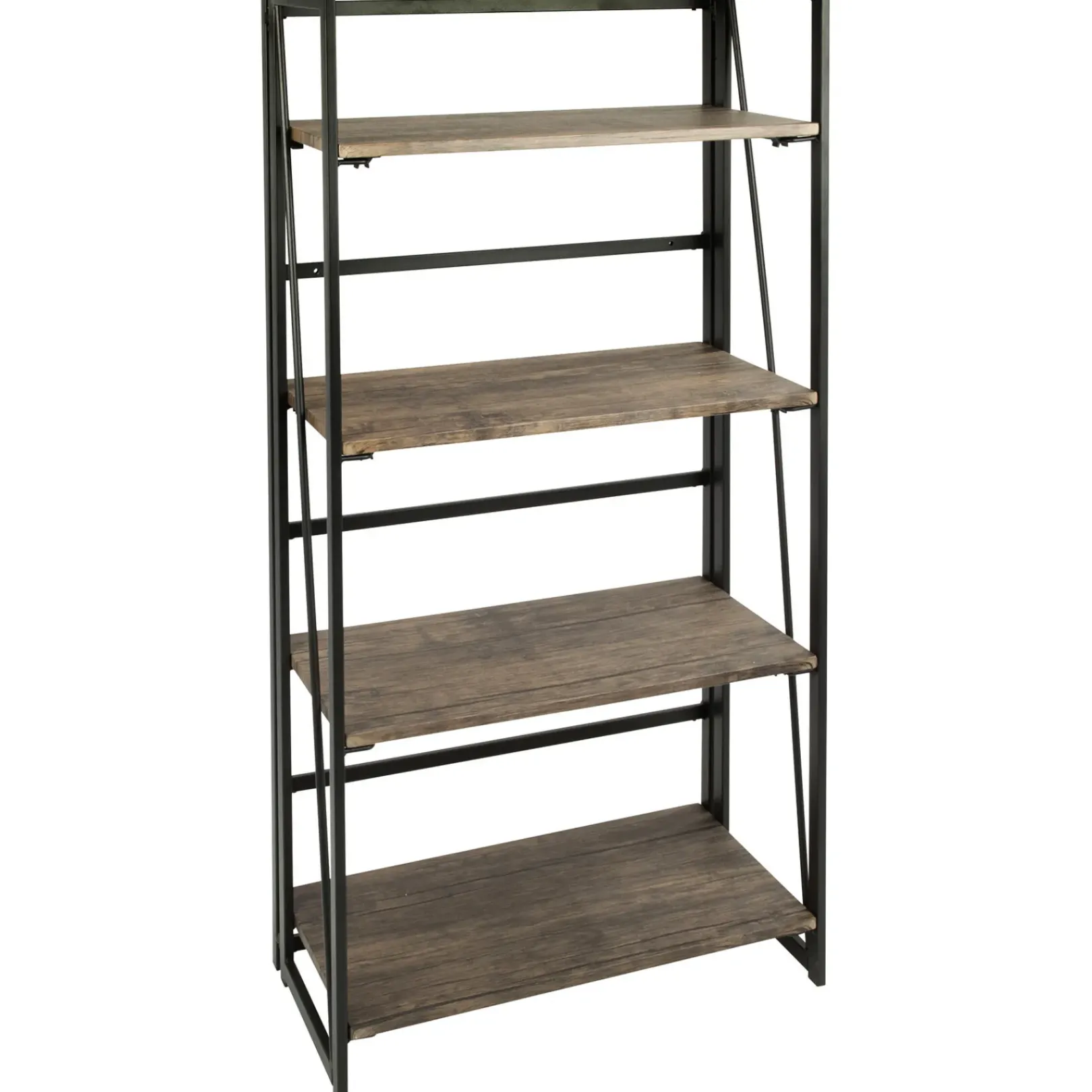Discount Dakota 4-Tier Black & Brown Industrial Modern Bookshelf, 49 Low Price Office