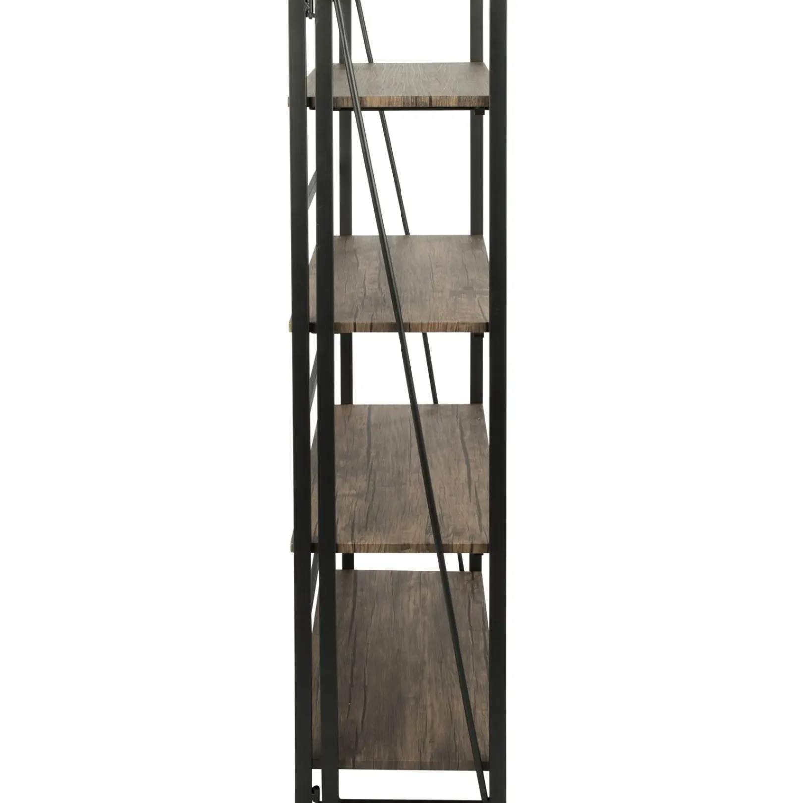 Discount Dakota 4-Tier Black & Brown Industrial Modern Bookshelf, 49 Low Price Office