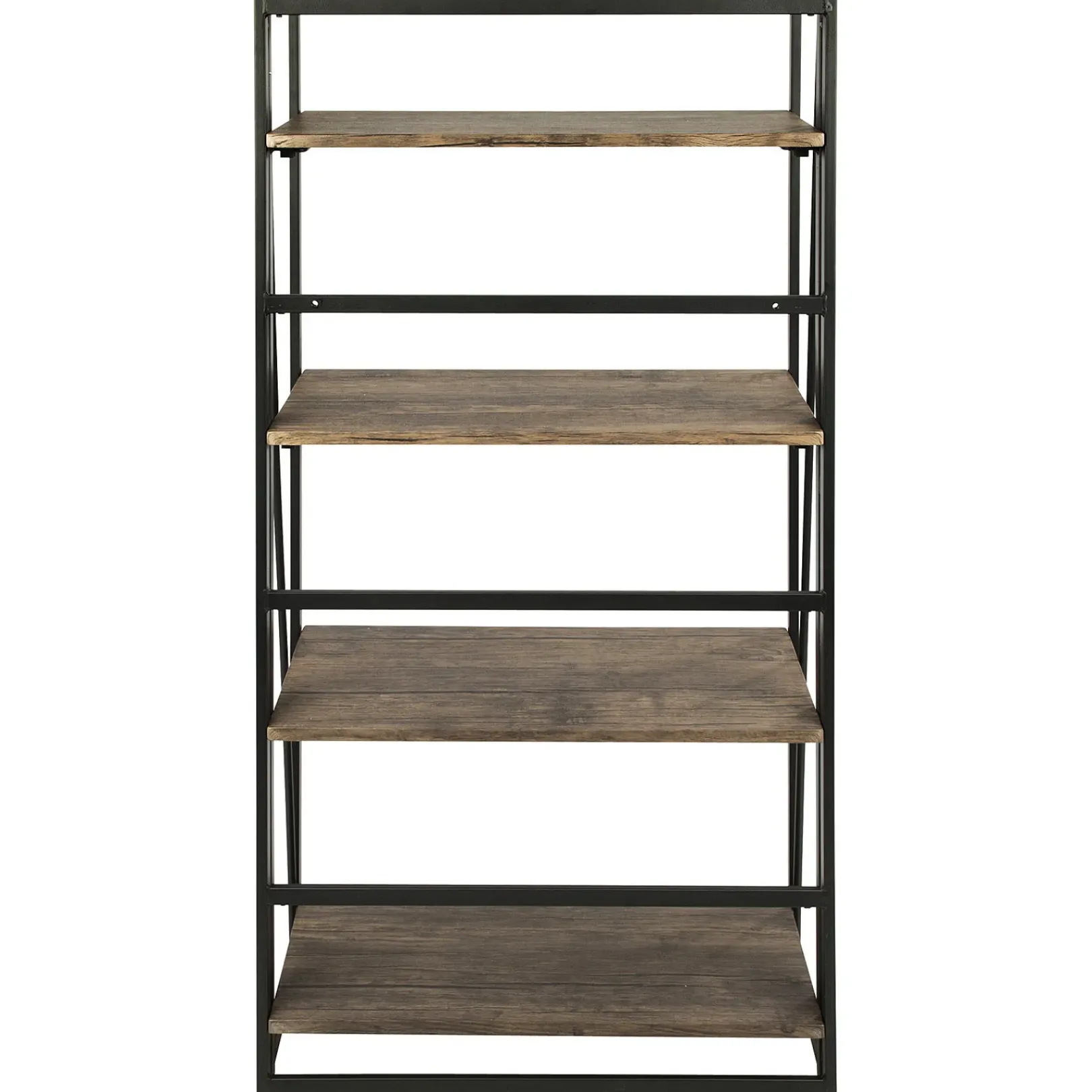 Discount Dakota 4-Tier Black & Brown Industrial Modern Bookshelf, 49 Low Price Office