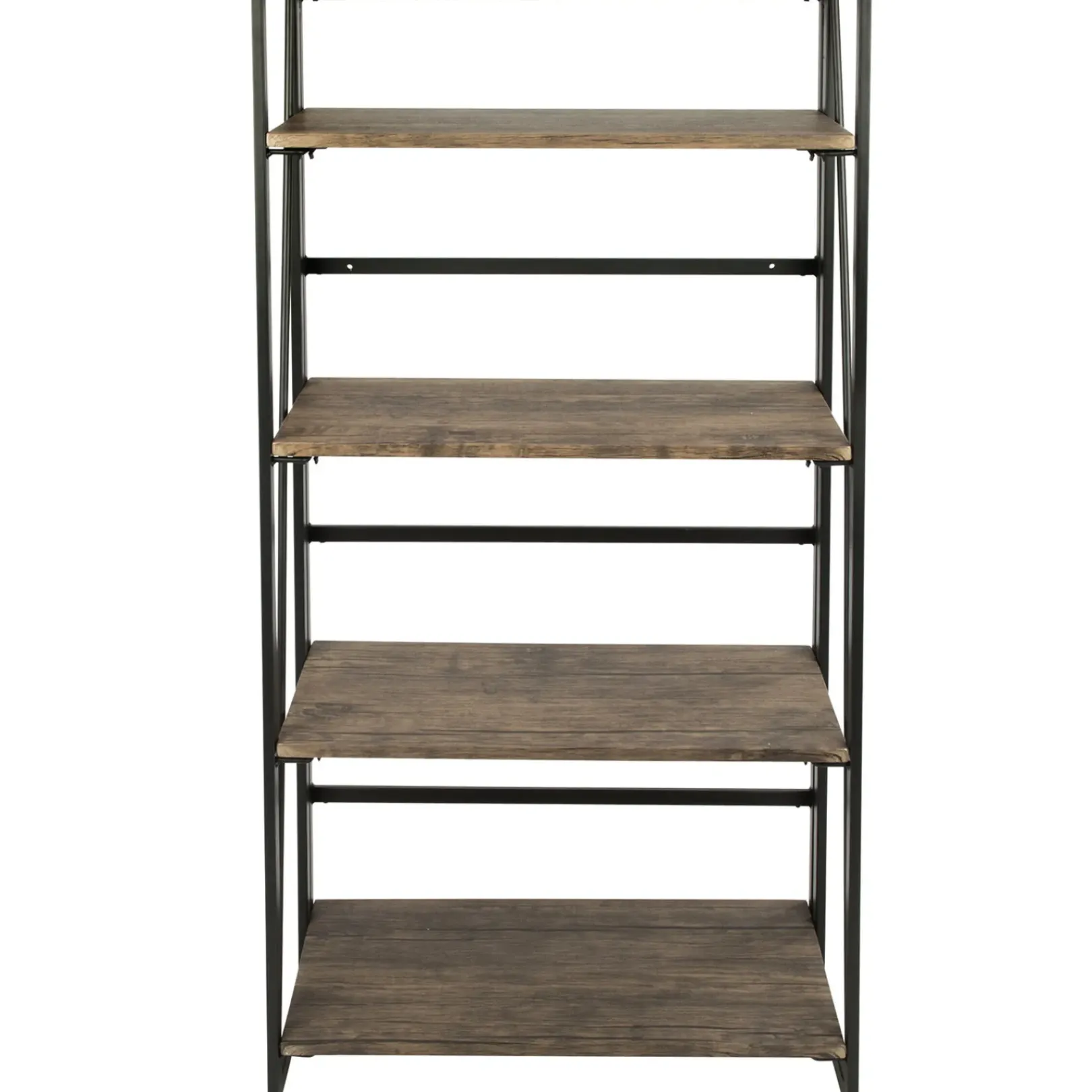 Discount Dakota 4-Tier Black & Brown Industrial Modern Bookshelf, 49 Low Price Office