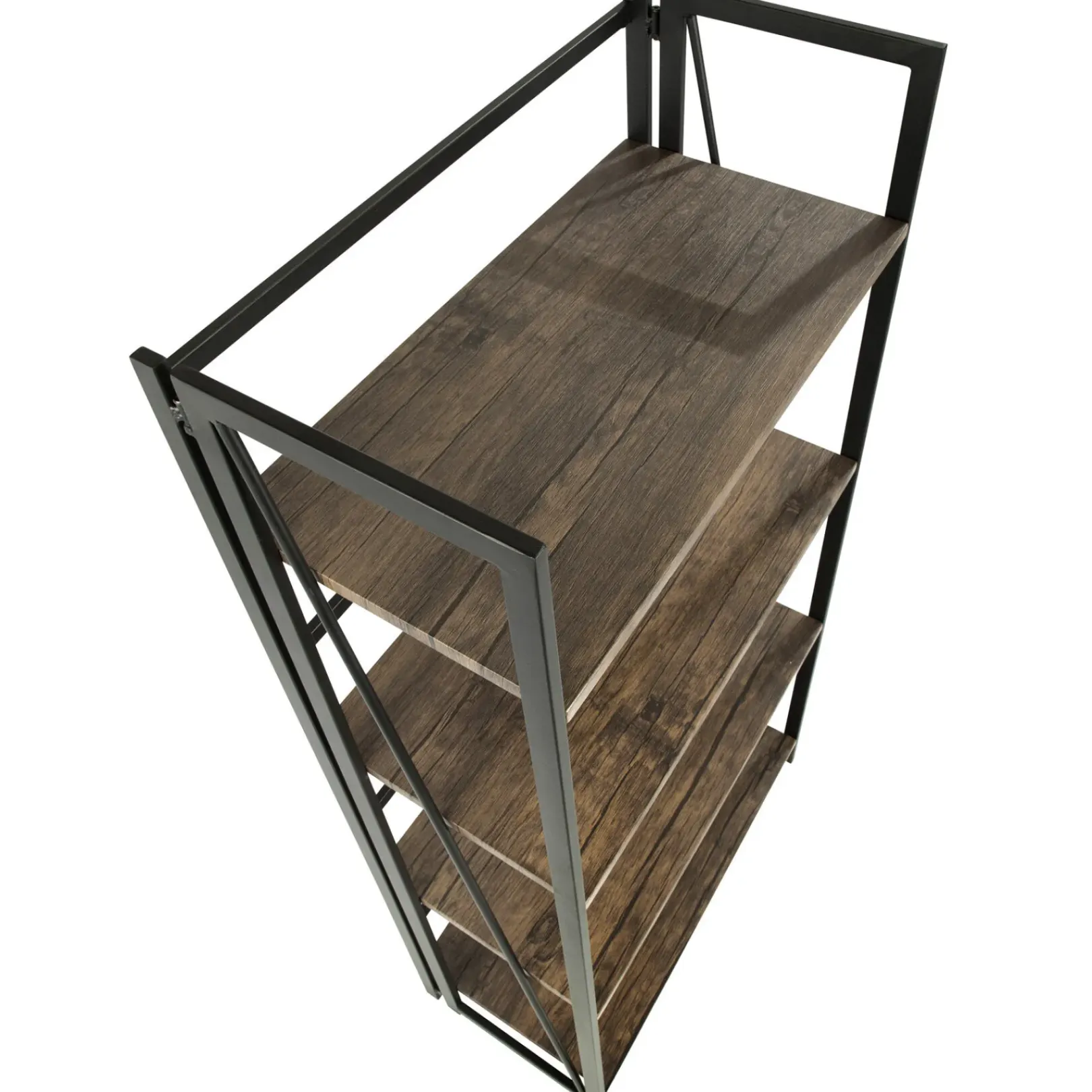 Discount Dakota 4-Tier Black & Brown Industrial Modern Bookshelf, 49 Low Price Office