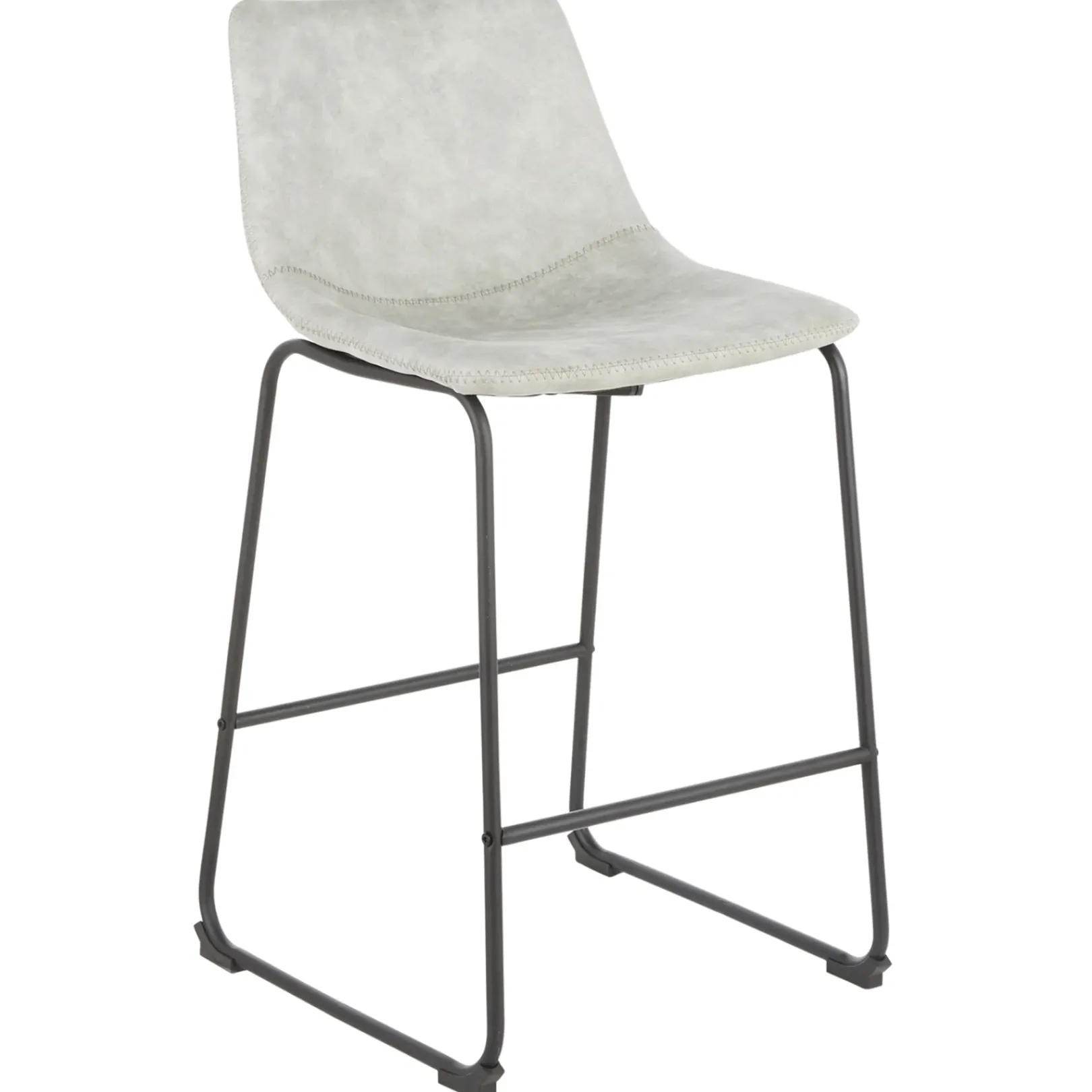 New Drake Modern Faux Leather Industrial Barstool, Light Grey Fashion Barstools