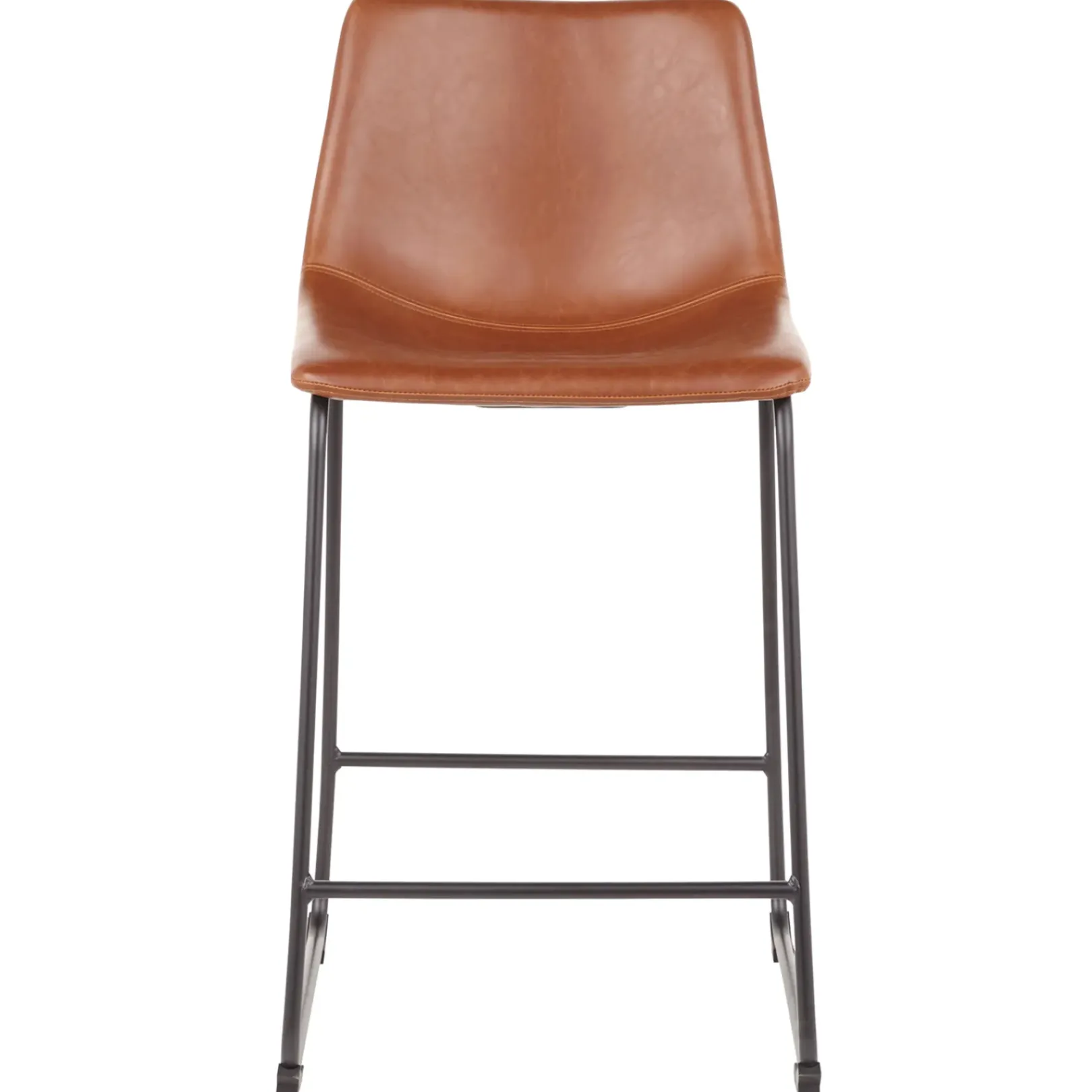 Best Drake Modern Faux Leather Industrial Barstool, Cognac Promotion Barstools