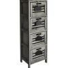 Online 4-Drawer Grey Wooden Cabinet, Large Opening Sales Cabinets & Chests