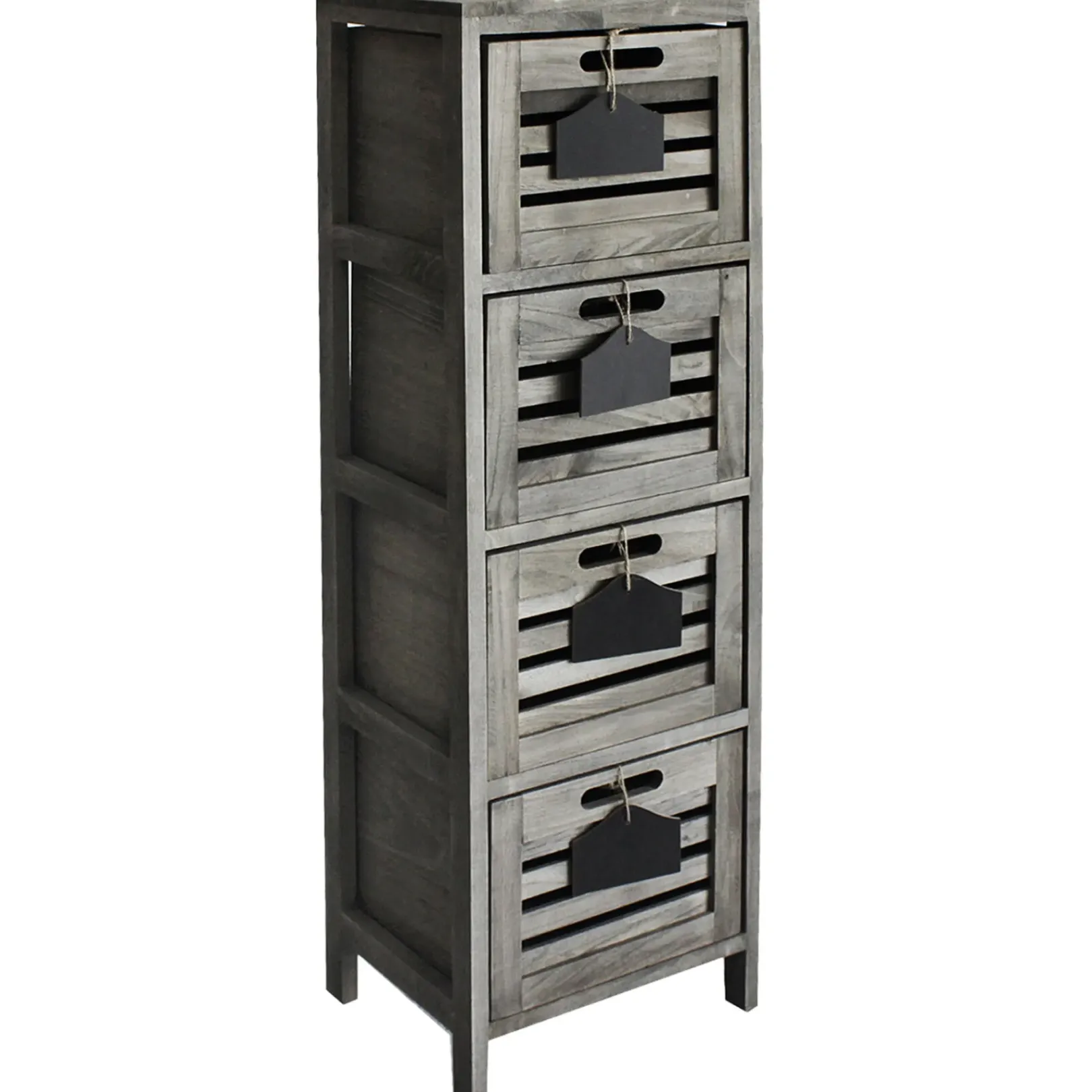 Online 4-Drawer Grey Wooden Cabinet, Large Opening Sales Cabinets & Chests