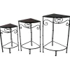 Sale Fan Shaped Wood Top Plant Stand With Bronze Double Tube Metal Leg, Small Less Expensive Plant Stands