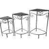 Best Fan Shaped Wood Top Plant Stand With Rustic Double Tube Metal Leg, Small Low Price Plant Stands