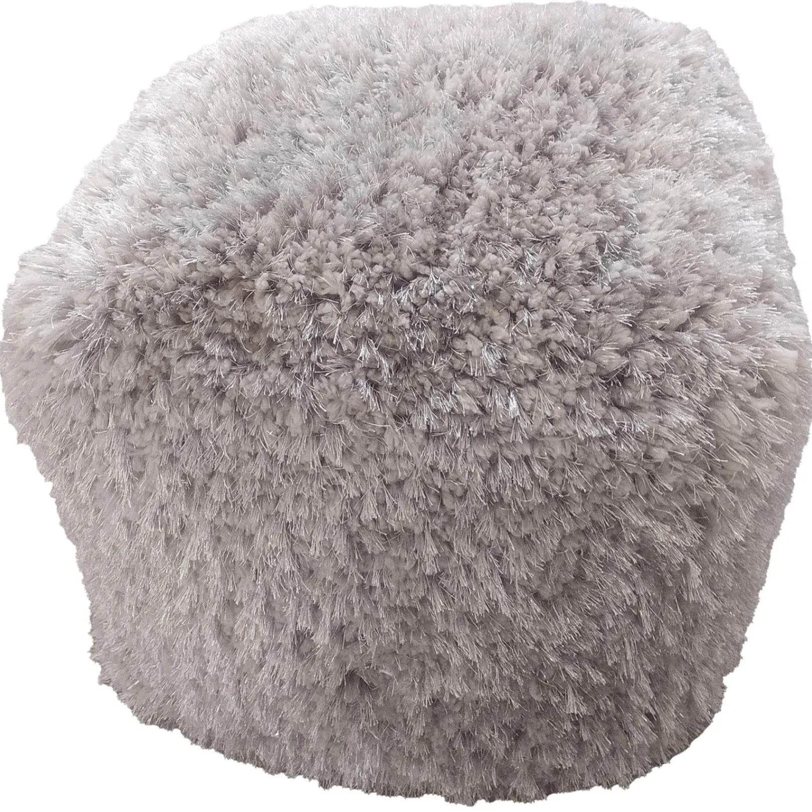 Sale Faye Shag Pouf, Grey Online Discount Ottomans & Poufs