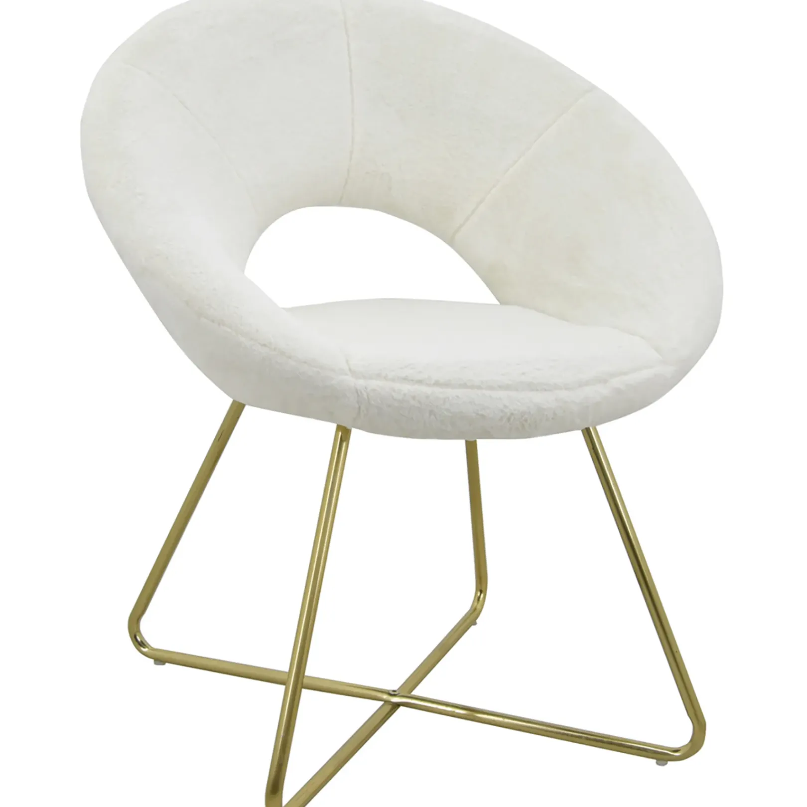 Sale Felicity Faux Fur Accent Chair Cream Gift Selection Accent Chairs