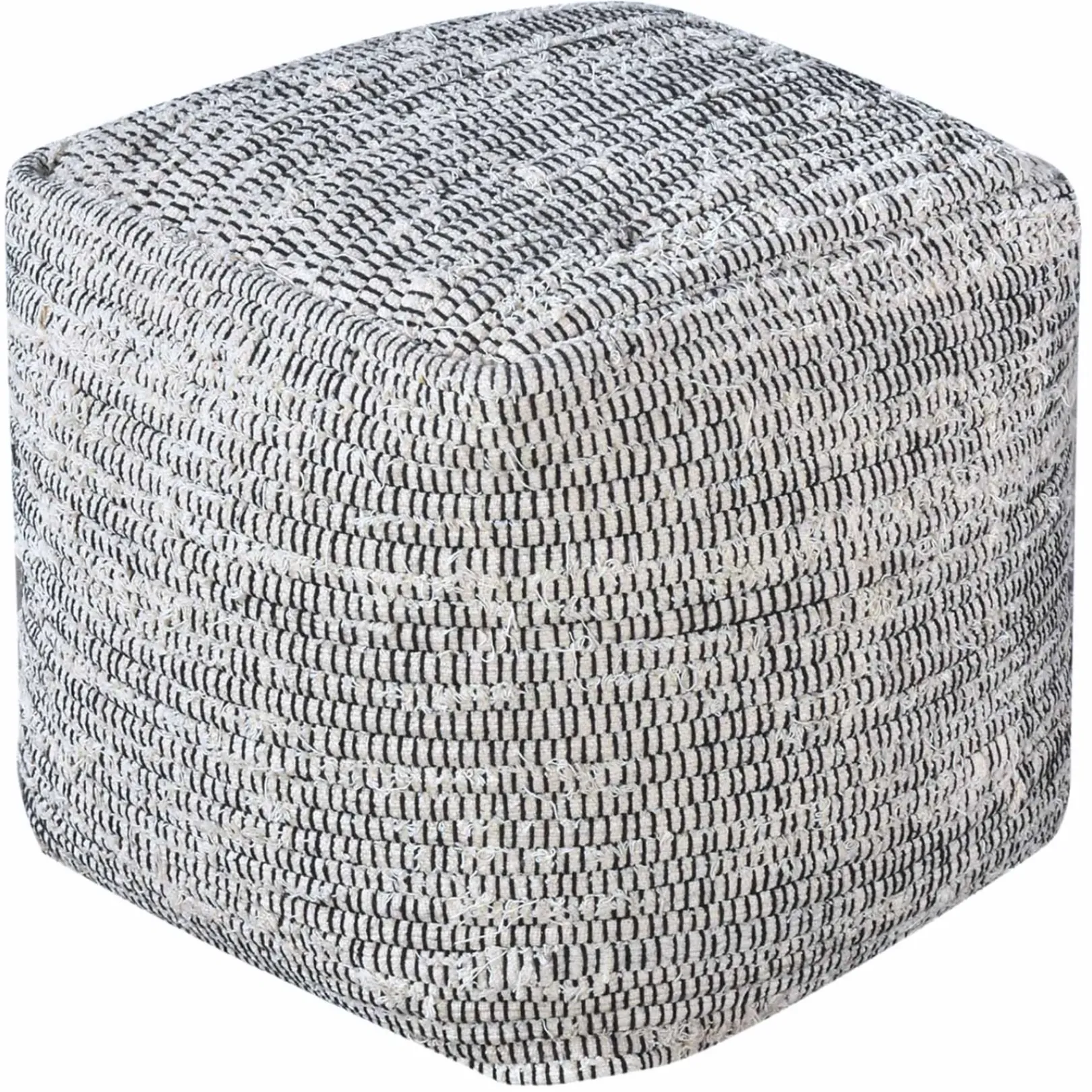 Hot Honeybloom Black & Cream Pouf Discount Online Ottomans & Poufs