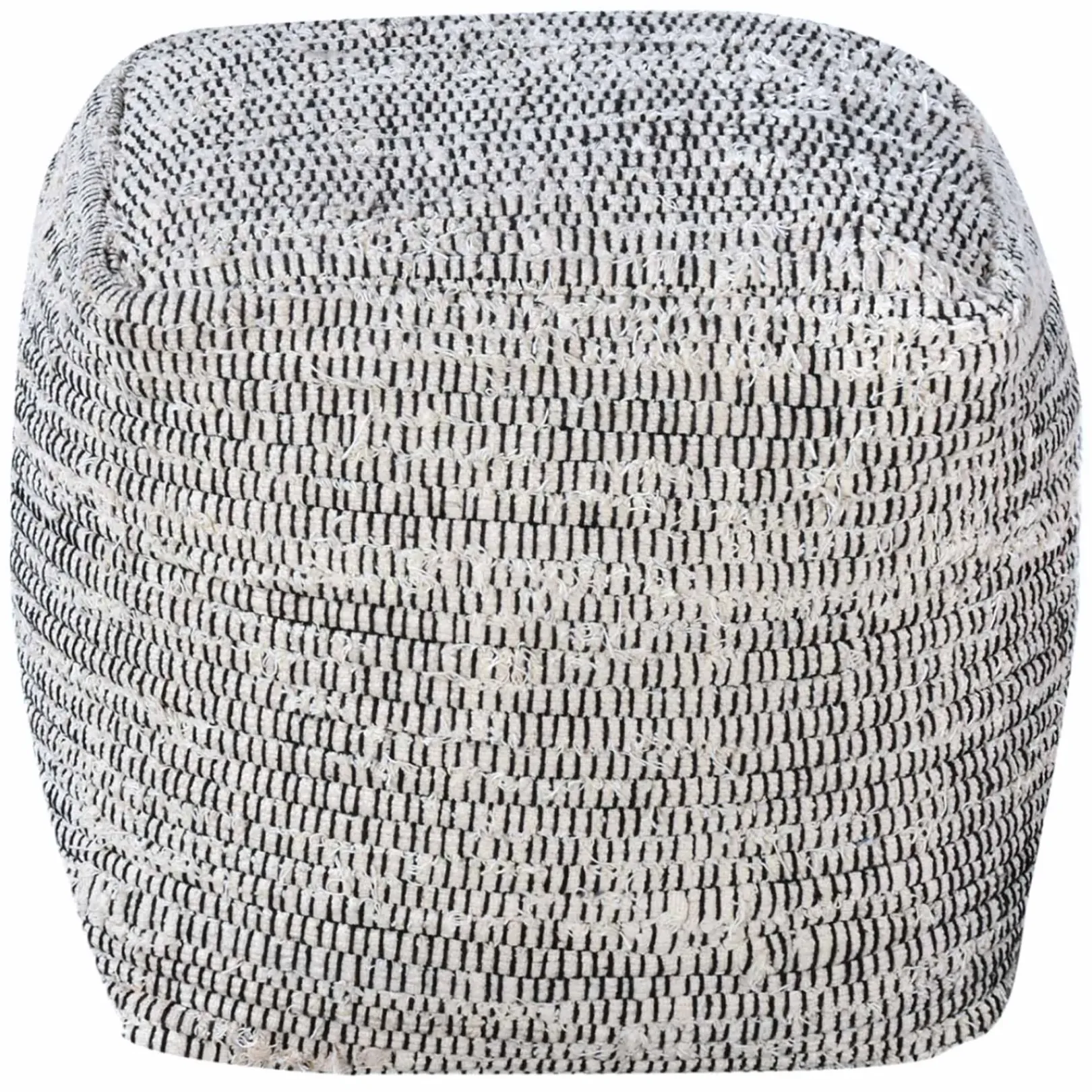 Hot Honeybloom Black & Cream Pouf Discount Online Ottomans & Poufs