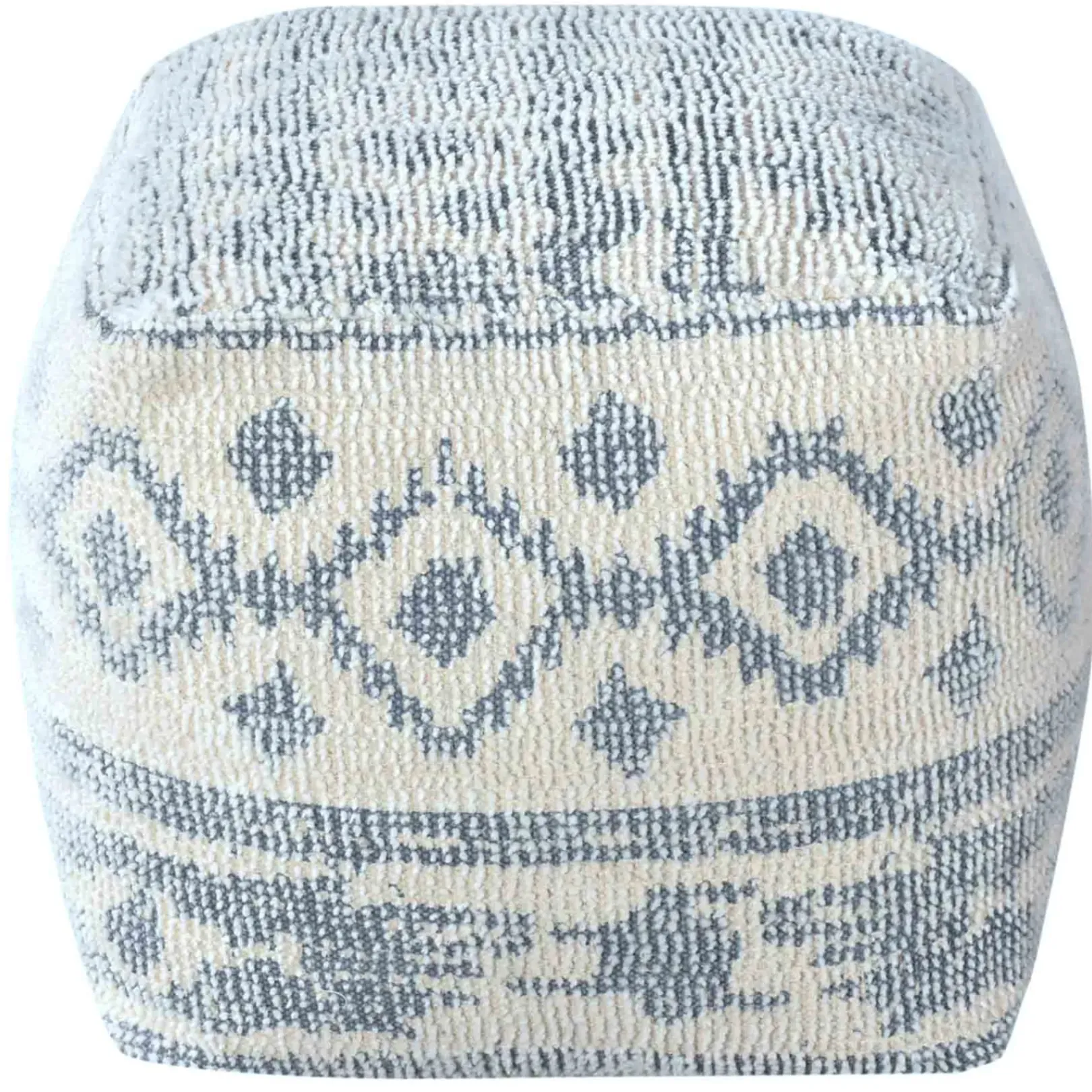 Outlet Honeybloom Blue & Cream Pouf Low Price Ottomans & Poufs