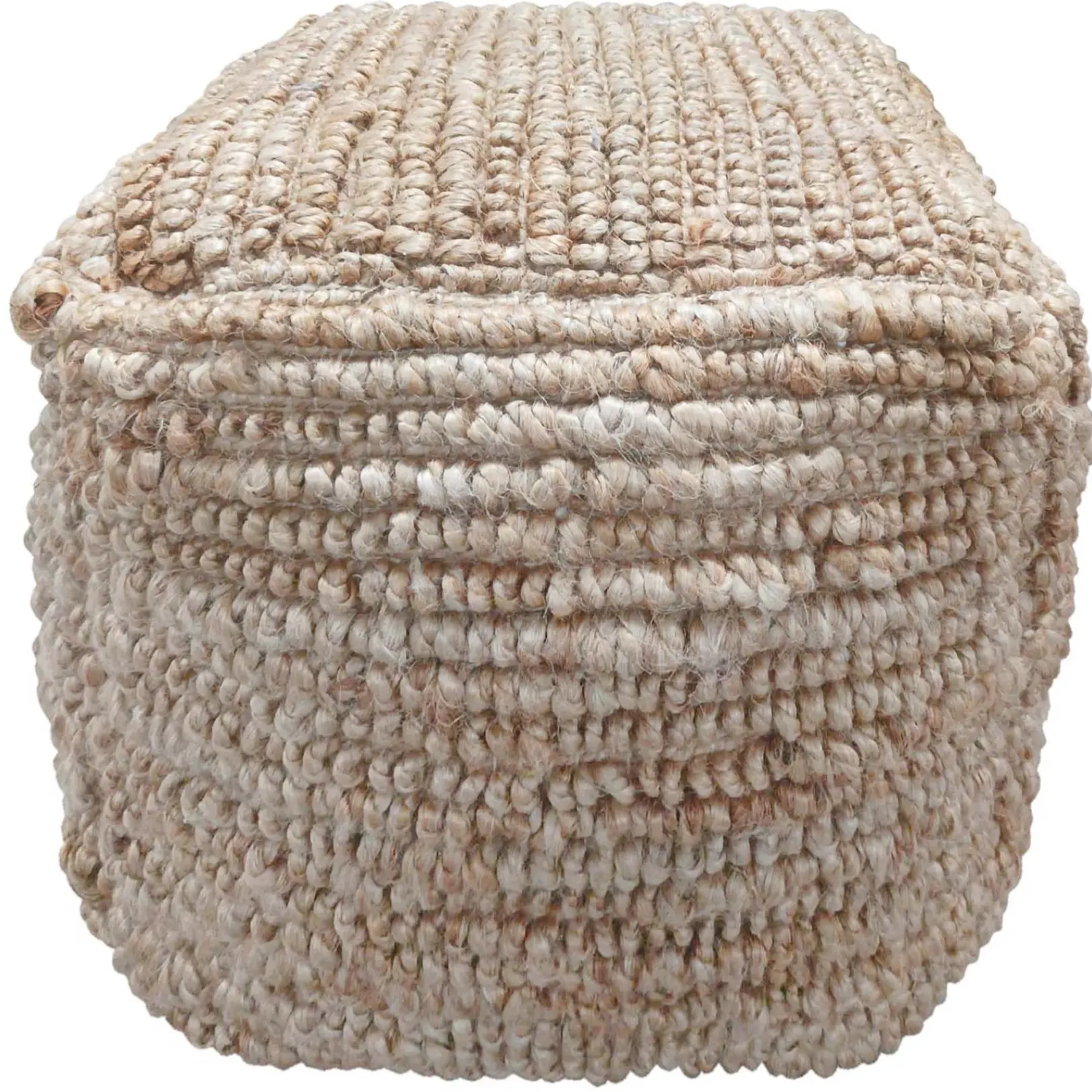 Sale Honeybloom Caleb Jute Square Pouf Opening Sales Ottomans & Poufs