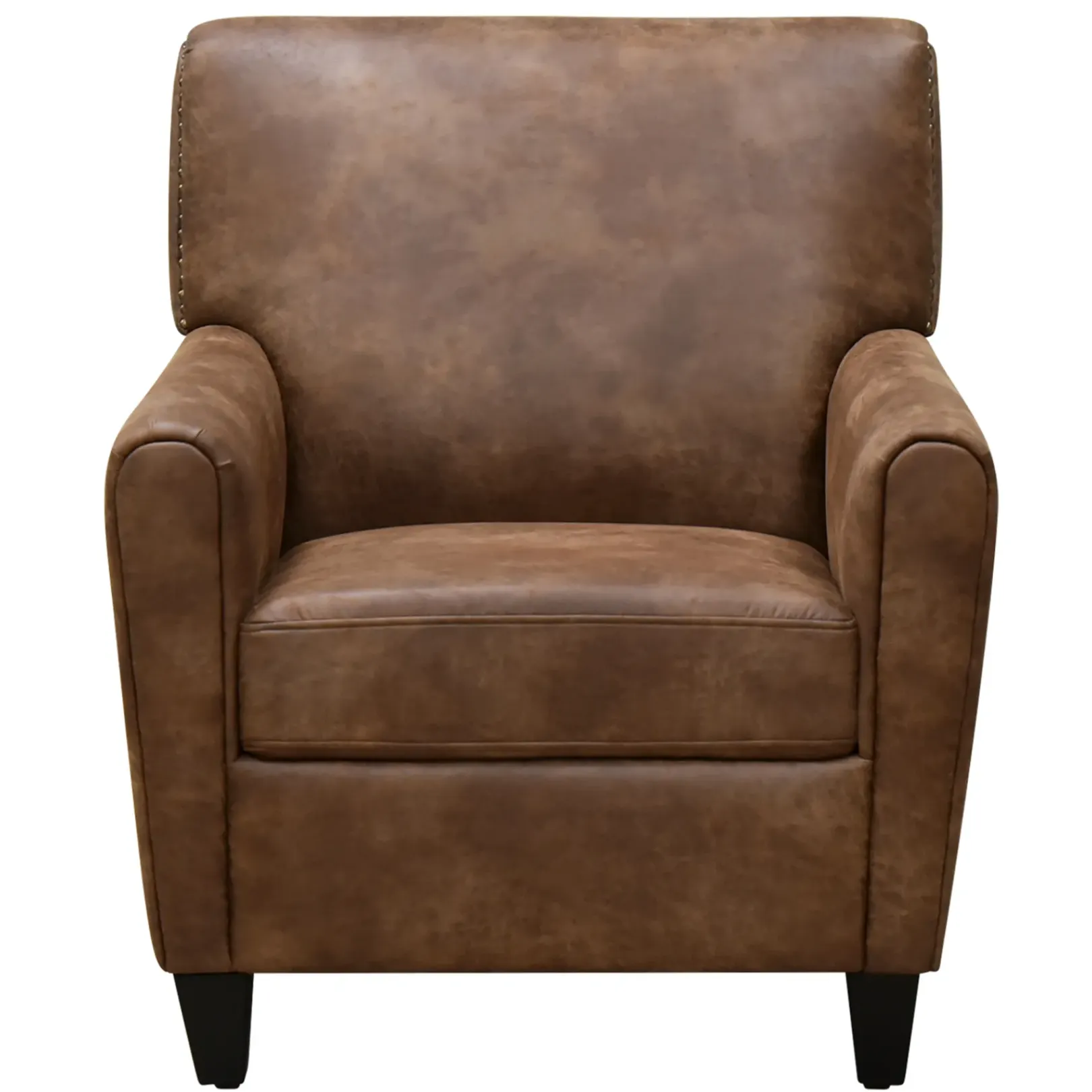 Online Honeybloom Dylan Brown Faux Leather Arm Chair Flash Sale Accent Chairs