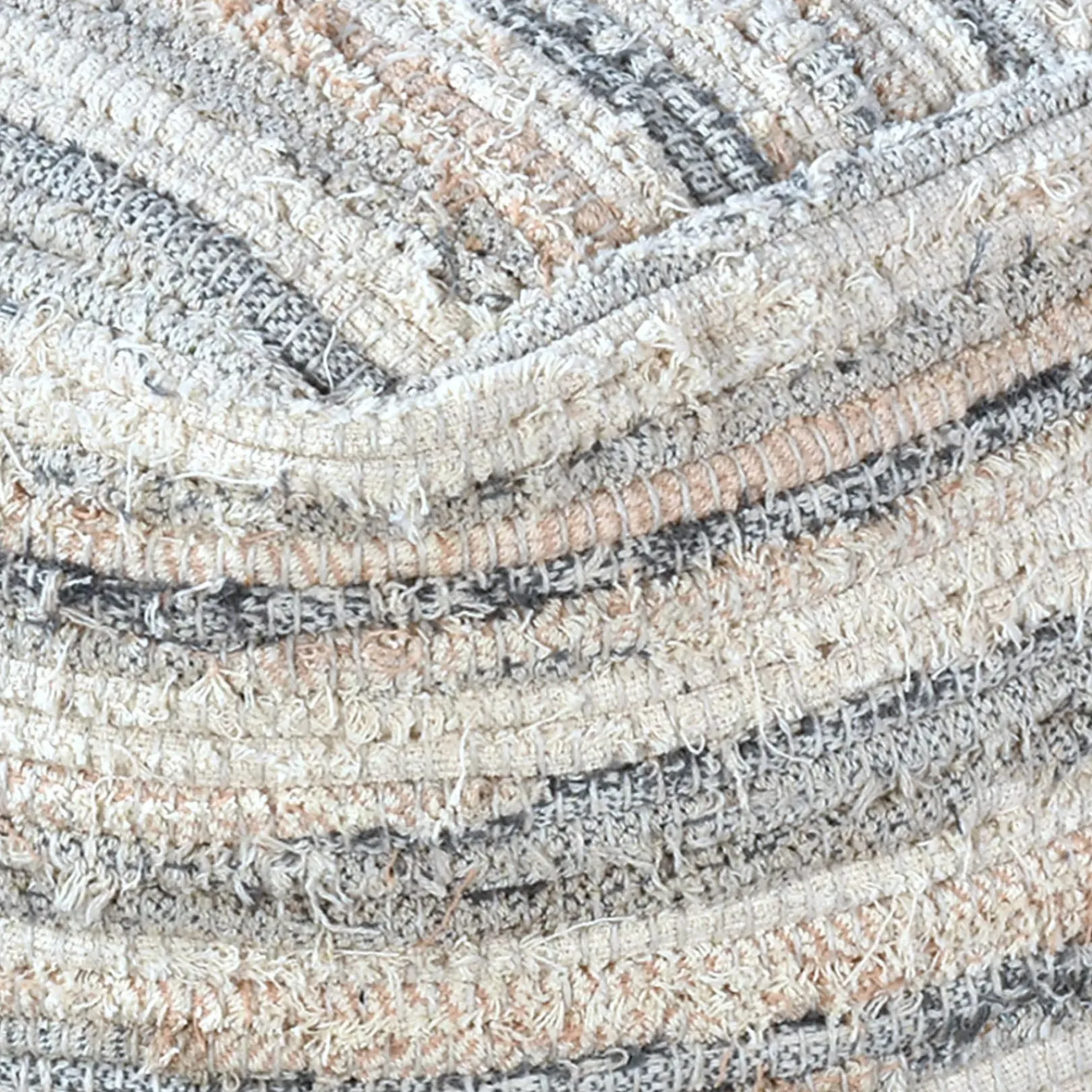 Honeybloom Grey & Cream Pouf Opening Sales Ottomans & Poufs