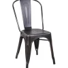 Best Honeybloom Idris Black Metal Dining Chair Good Quality Dining Chairs & Benches