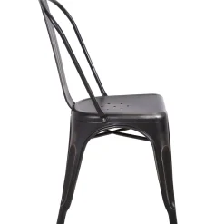 Best Honeybloom Idris Black Metal Dining Chair Good Quality Dining Chairs & Benches