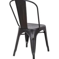 Best Honeybloom Idris Black Metal Dining Chair Good Quality Dining Chairs & Benches