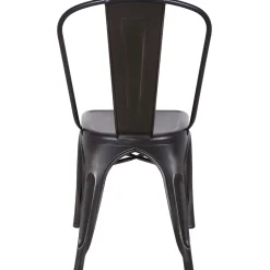 Best Honeybloom Idris Black Metal Dining Chair Good Quality Dining Chairs & Benches