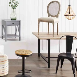 Best Honeybloom Idris Black Metal Dining Chair Good Quality Dining Chairs & Benches