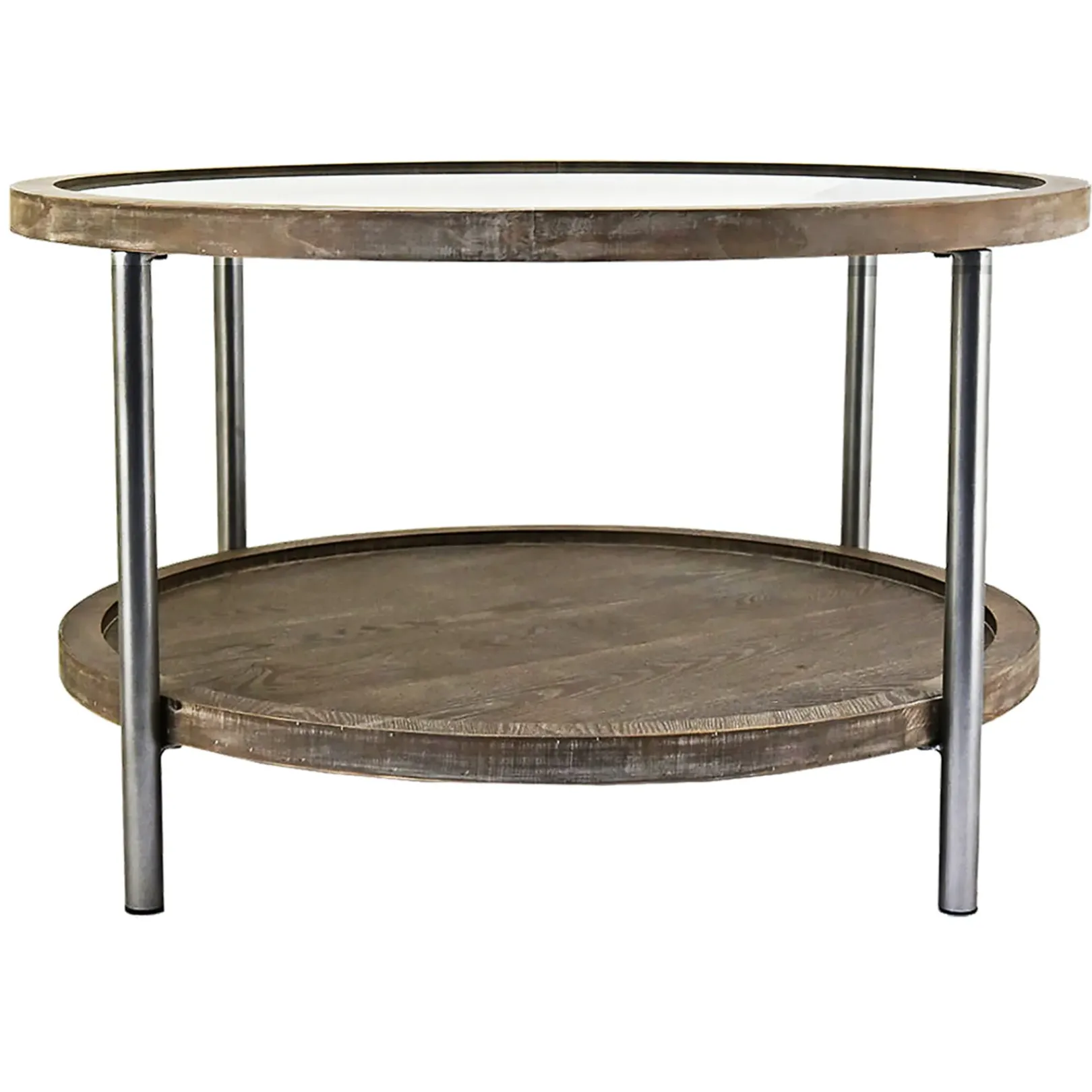 Discount Hudson Glass-Top Round Coffee Table Cheaper Coffee & End Tables
