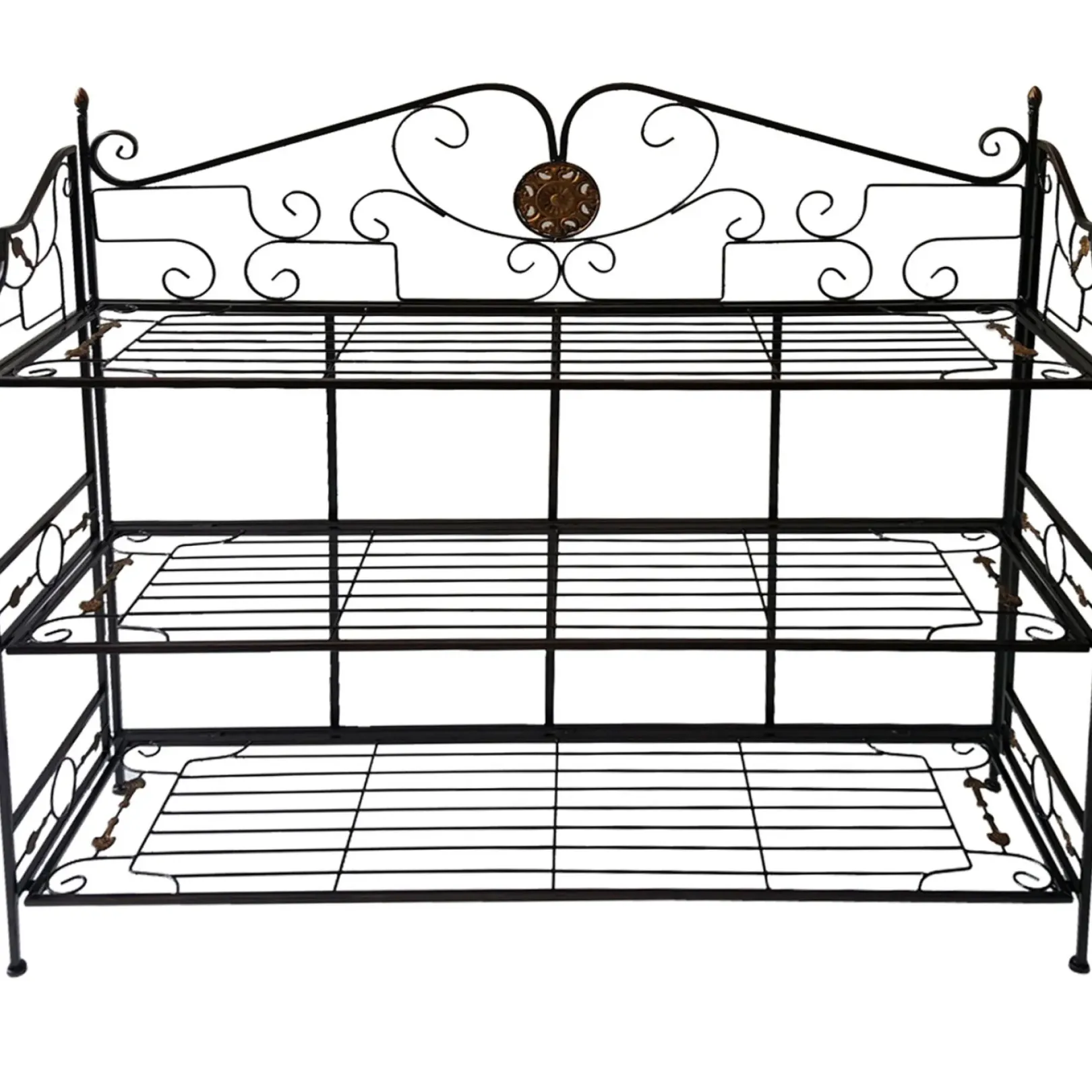 Outlet 40In. Bronze/Gold 3 Tier, Large Bakers Rack Good Quality Baker'S Racks & Bar Carts
