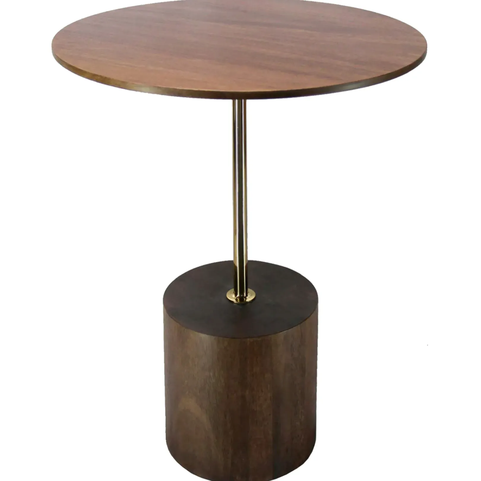 23In Wood W Gold Drink Table Discount Accent Tables