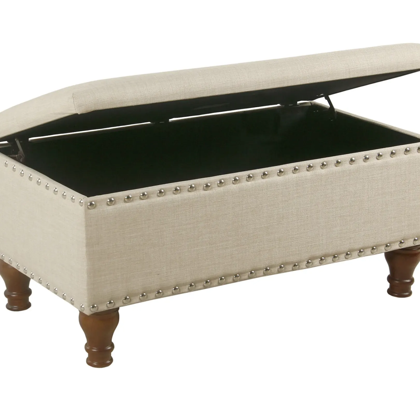 Clearance Jasmine Linen Storage Ottoman, Natural Less Expensive Stools & Benches