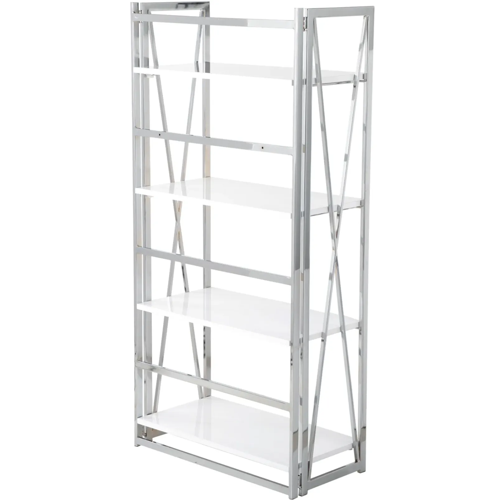Clearance Laila Ali Astrid Chrome Bookshelf Promotion Office
