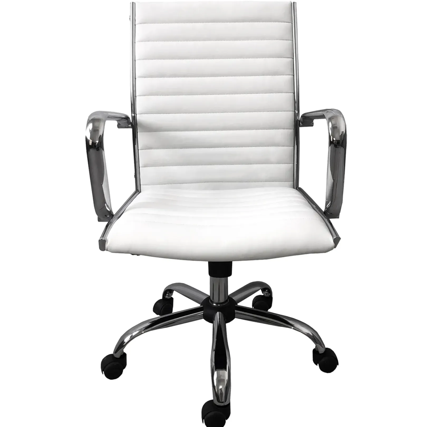 Clearance Maxwell Adjustable Faux Leather Office Chair, White Low Price Office
