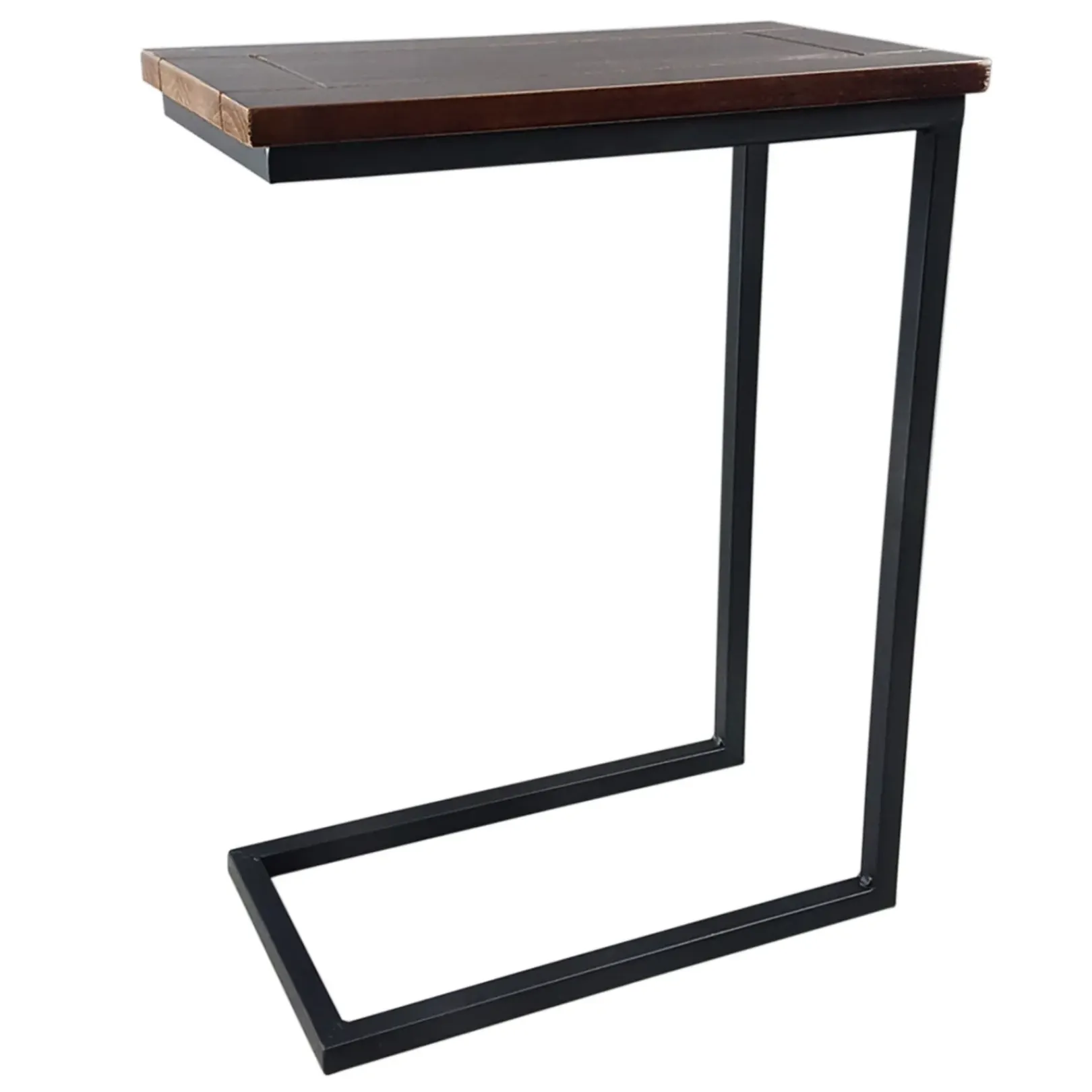 Discount Metal C-Table With Wooden Top, Black Promotion Accent Tables