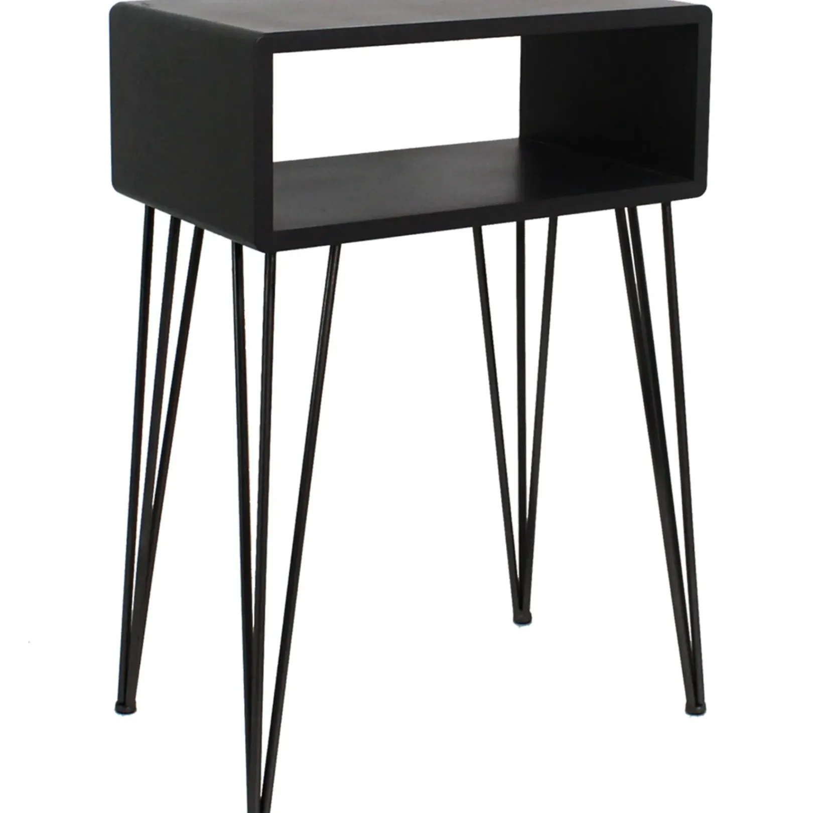 Best Open-Storage Accent Table With Hairpin Legs, Dark Grey Outlet Accent Tables