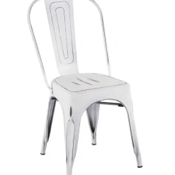New Oregon Vintage White Metal Dining Chair Opening Sales Dining Chairs & Benches