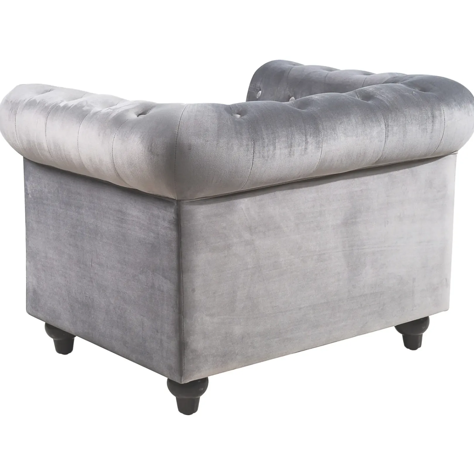 Providence Chesterfield Grey Velvet Tufted Chair Fashion Accent Chairs