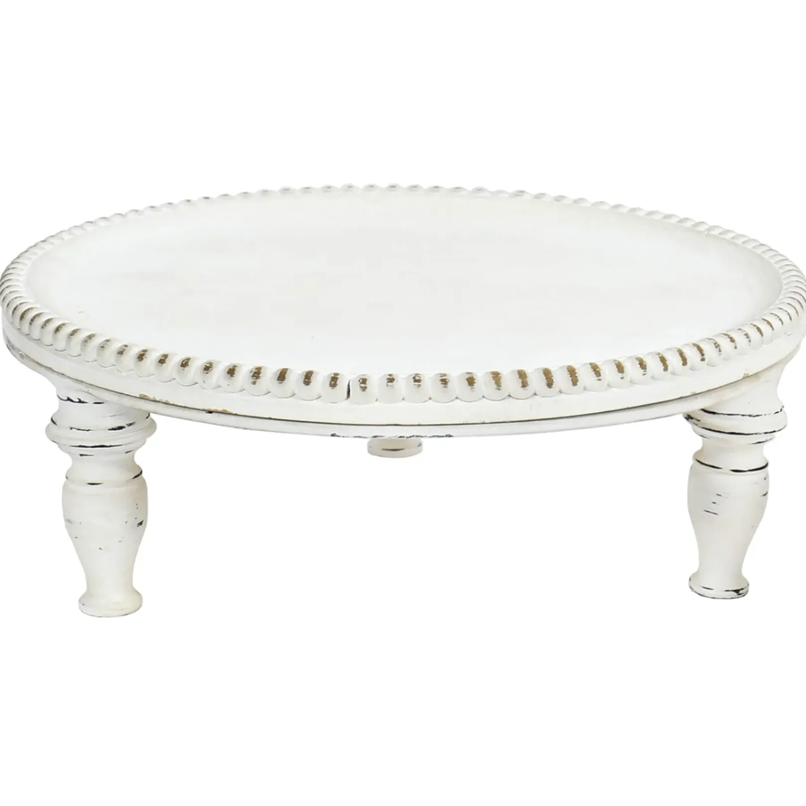 Clearance Providence White Wood Beaded Plant Stand, 13.5 Gift Selection Plant Stands