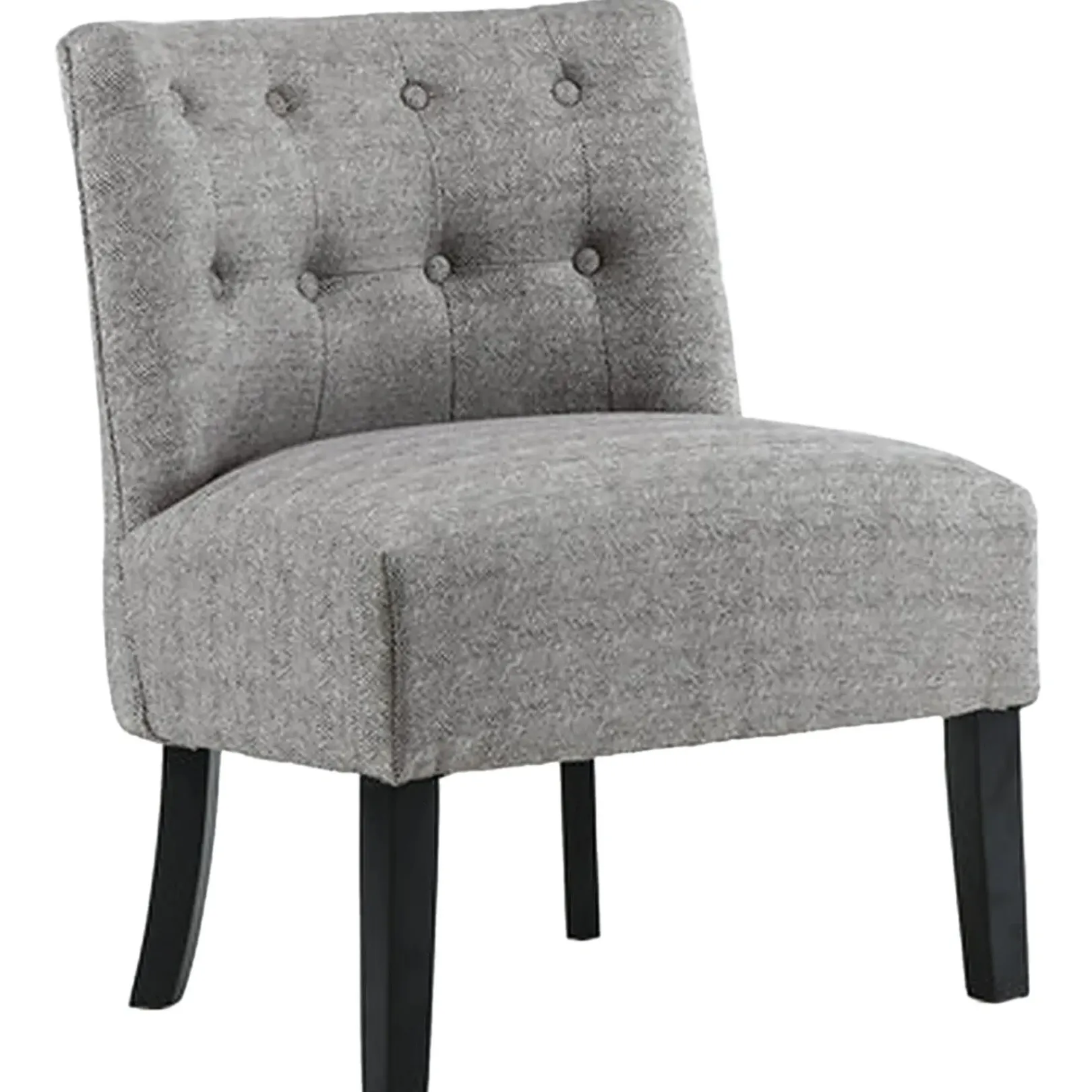 Rich Dark Grey Tufted Armless Accent Chair With Performance Fabric Opening Sales Accent Chairs