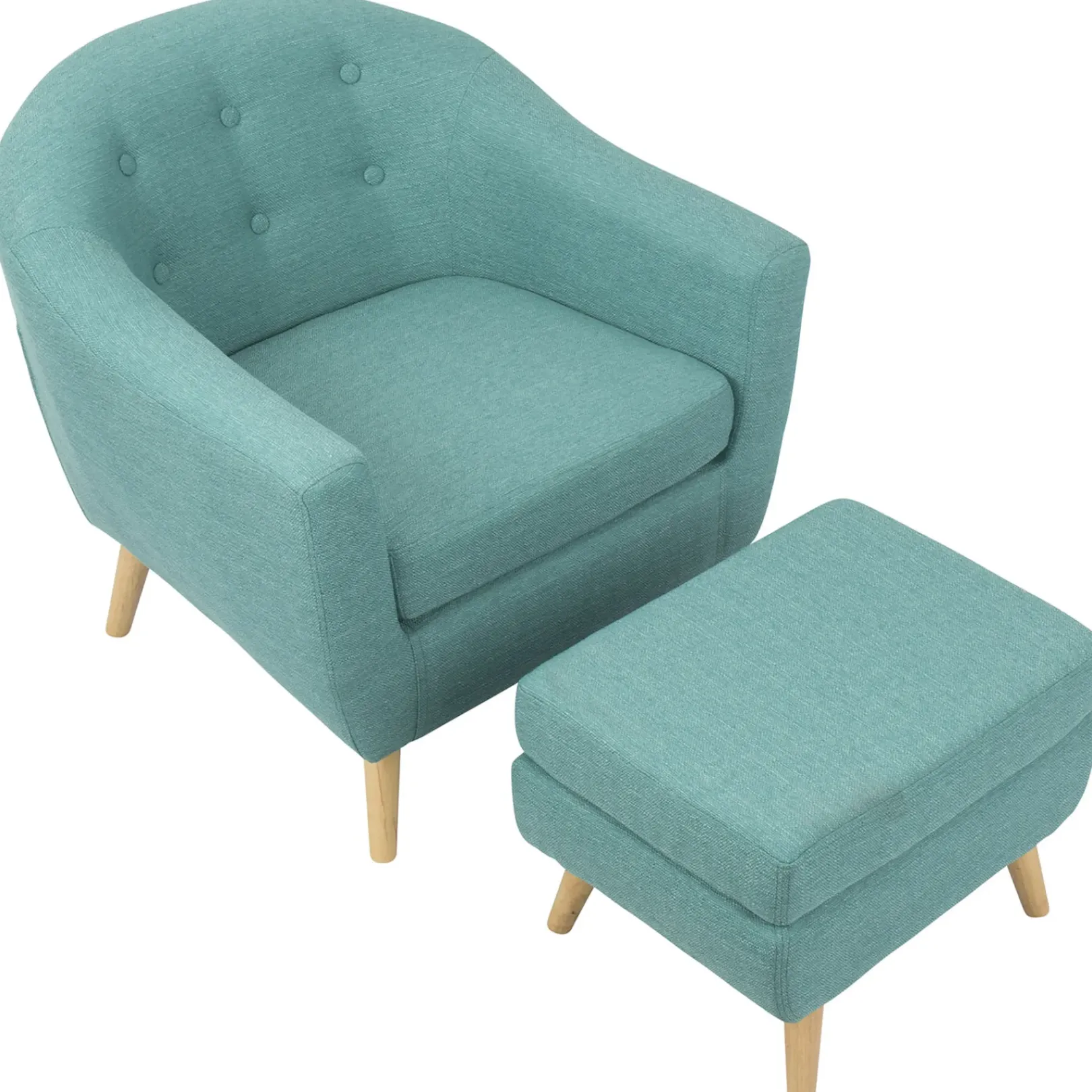 Outlet Rockwell Accent Chair & Ottoman Set, Teal Clearance Accent Chairs