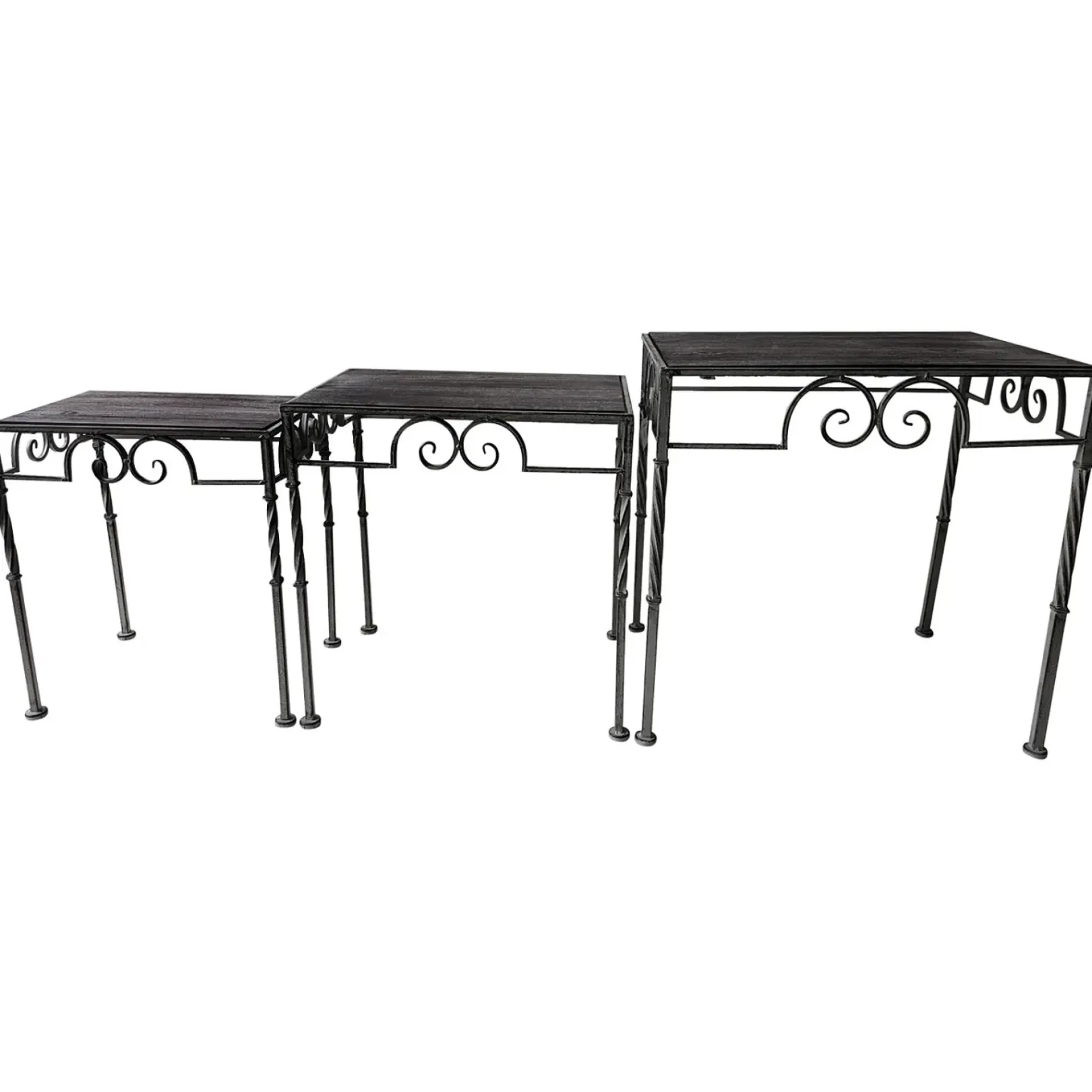 Discount Rustic Rectangle Wood Top Table With Twist Leg, Large Flash Sale Accent Tables