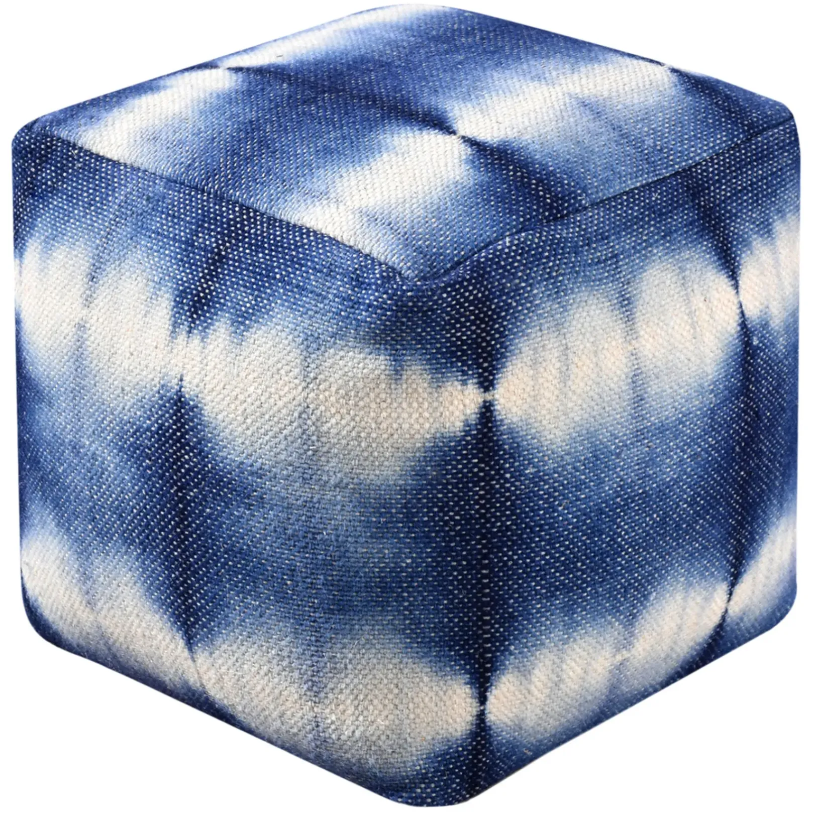 Online Shyloh Shibori Pouf Blue Discount Ottomans & Poufs