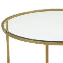 Online Stella Round Glass Coffee Table Gold Exquisite Gifts Coffee & End Tables