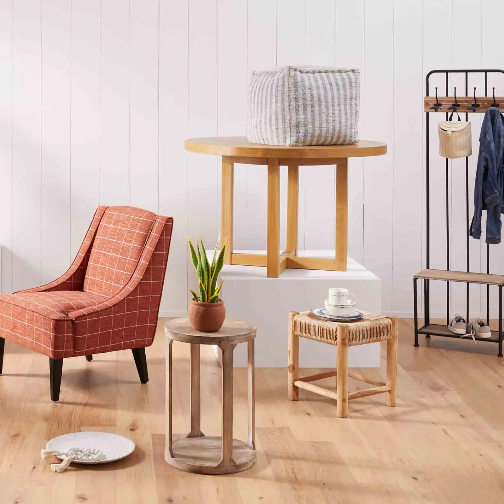 New Ty Pennington Abaca Stool Clearance Ottomans & Poufs