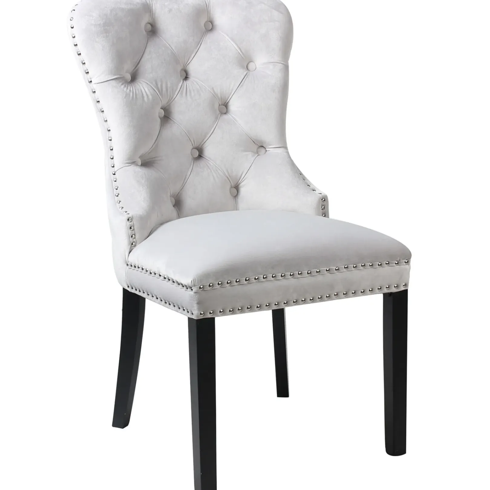 Best Velvet Grey Tufted Ring Back Dining Chair Discount Online Dining Chairs & Benches