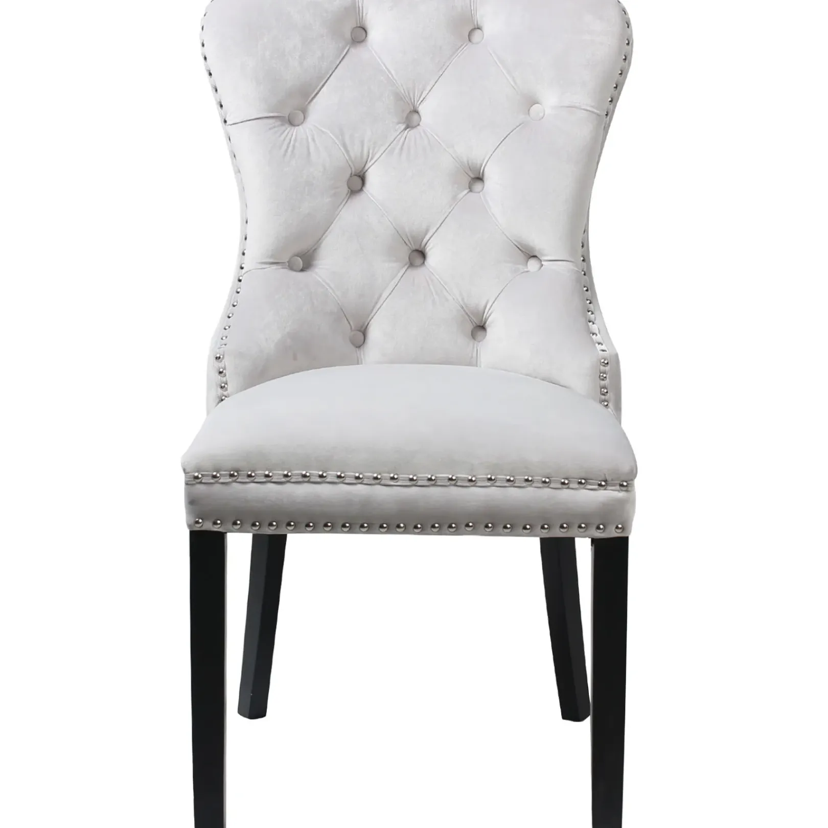 Best Velvet Grey Tufted Ring Back Dining Chair Discount Online Dining Chairs & Benches