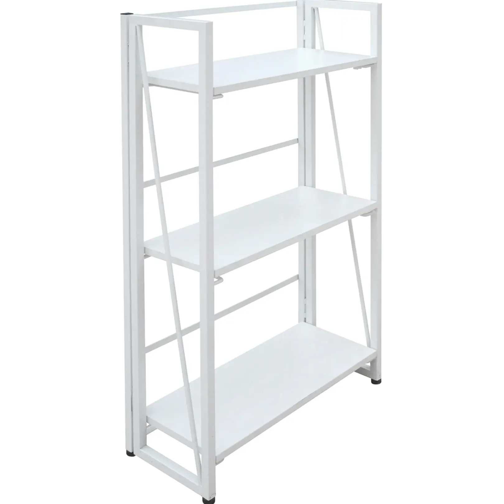 Vienna 3-Tier White Folding Bookshelf Outlet Office