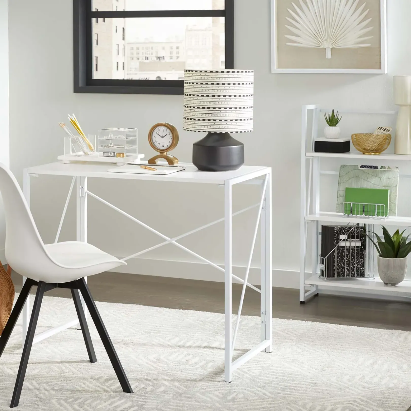 Vienna 3-Tier White Folding Bookshelf Outlet Office